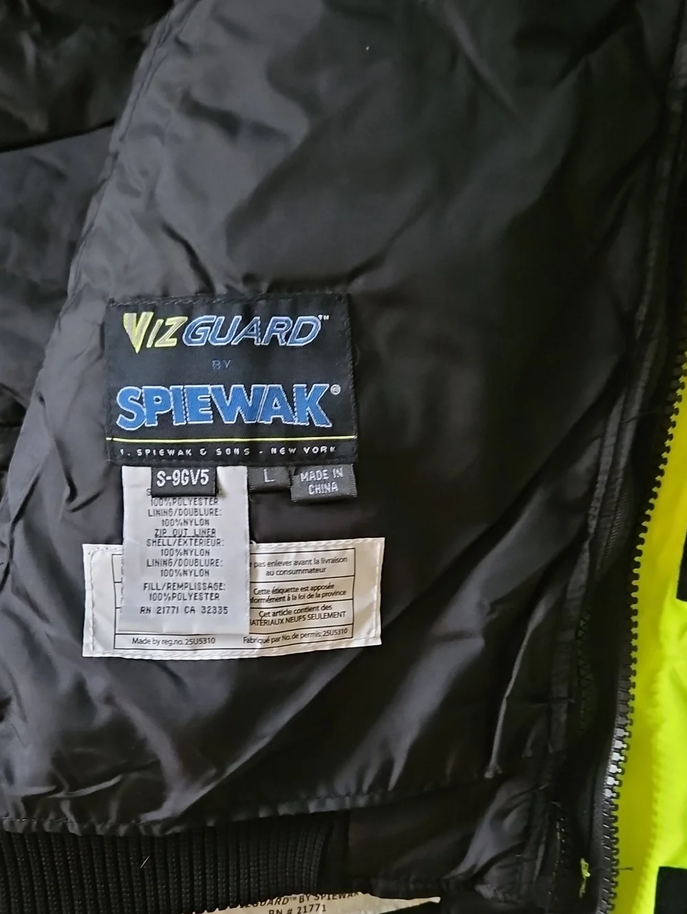 High-Visibility Safety Jacket Mens Large